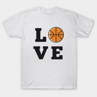 Love Basketbal ball Black T-Shirt